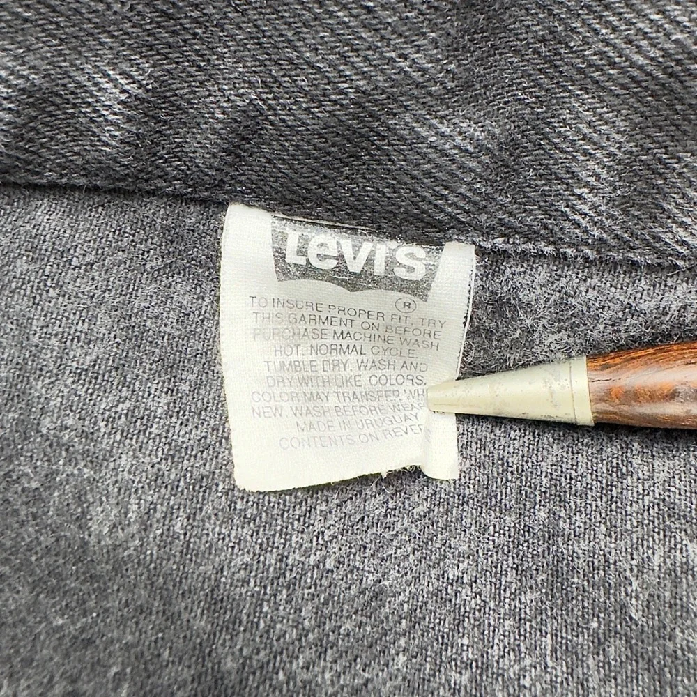 Vtg Levi's 70598 Trucker Jacket Men's XL Black Denim 90s Faded Wash‎